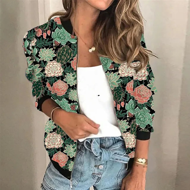 Greta | Bedruckte Zip-up-Jacke