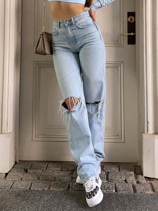 Raelyn - Damenmode Zerrissene Jeans