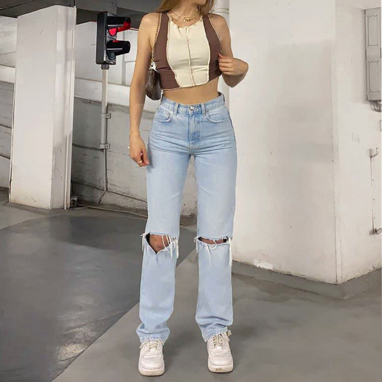 Raelyn - Damenmode Zerrissene Jeans